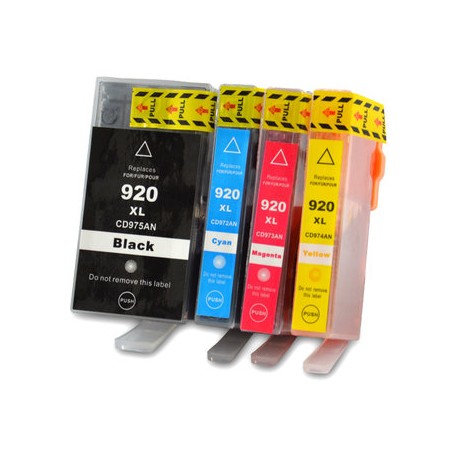 Pack4 Tinteiro Compativel HP 920XL Preto/Azul/Magenta/Amarelo (C2N92AE)
