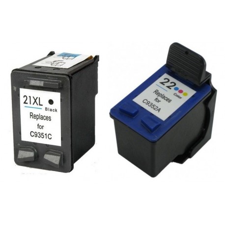 Ink Cartridge Compatible HP 22XL / 21XL Pack